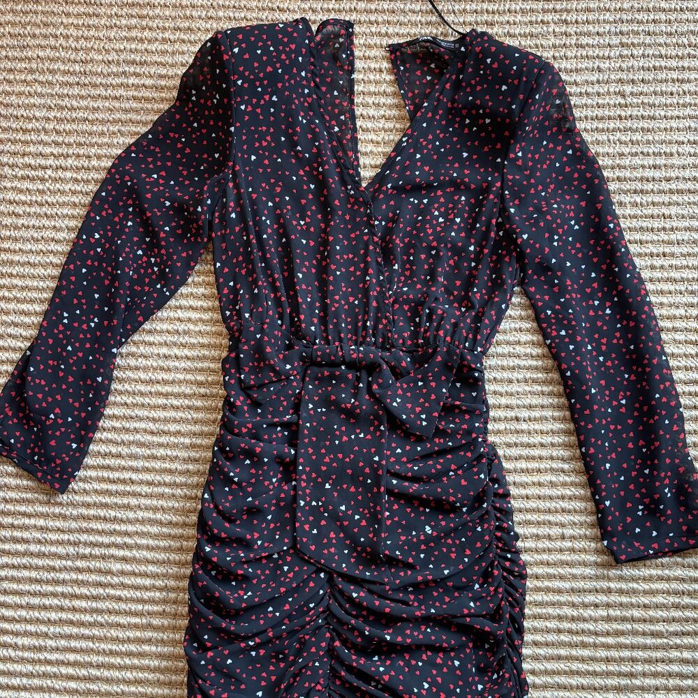Zara, Heart Design, Long Sleeves, Black, Size S